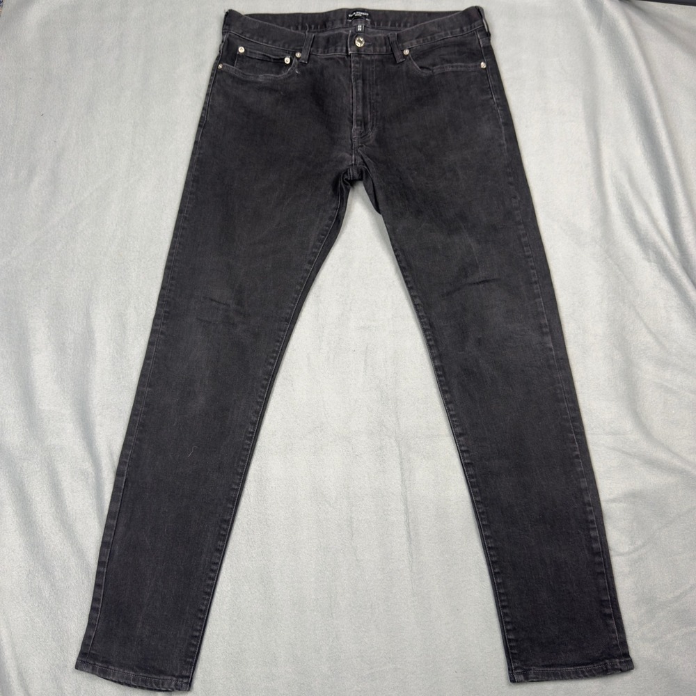 Club Monaco Super Slim Denim Mens 33x32 Faded Black Jeans Five Pocket Slim Fit